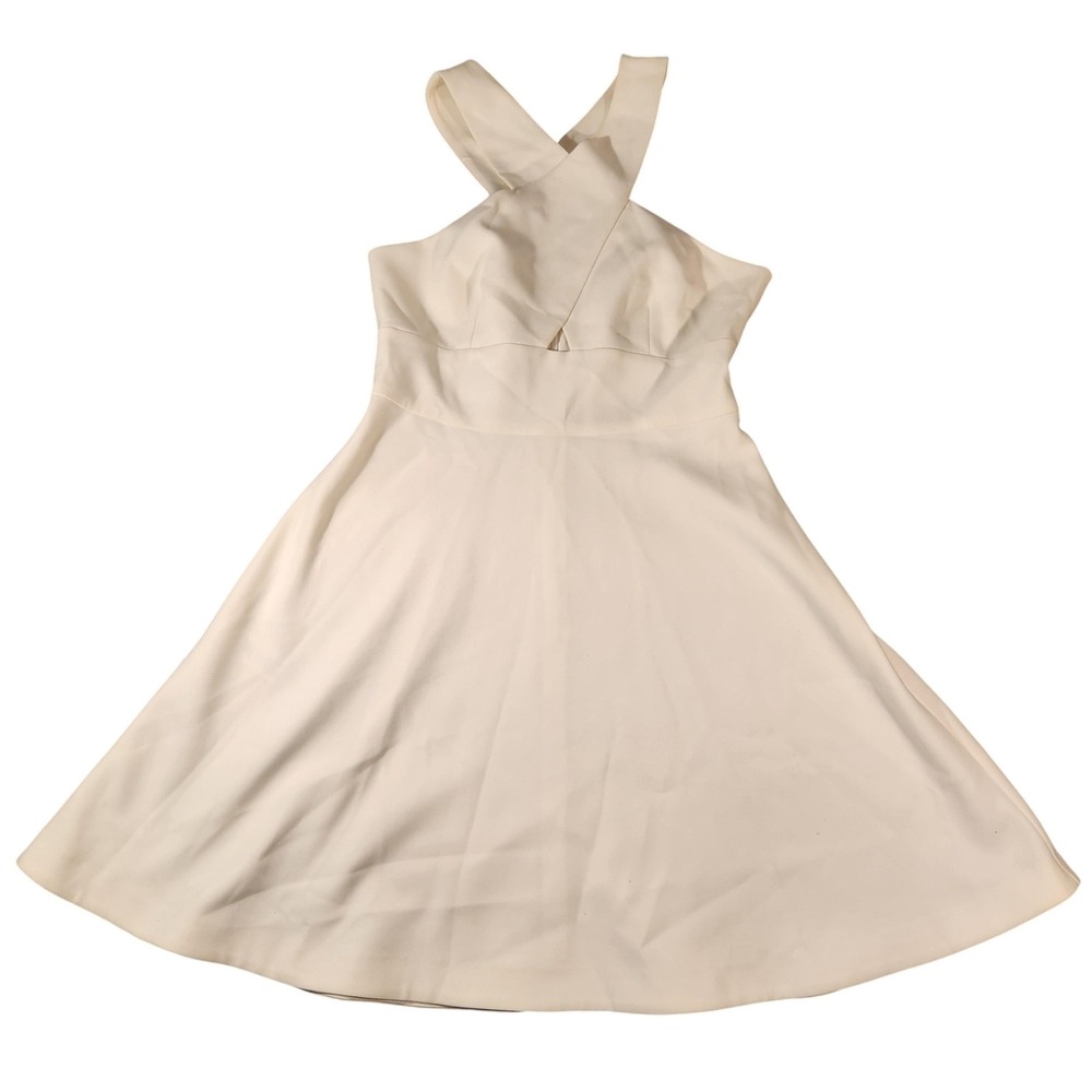 Likely Dress Womens 6 White Halter Fit & Flare Sleeveless Cocktail Party Skater